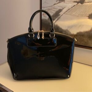 Elegant Patent Leather Structured Handbag